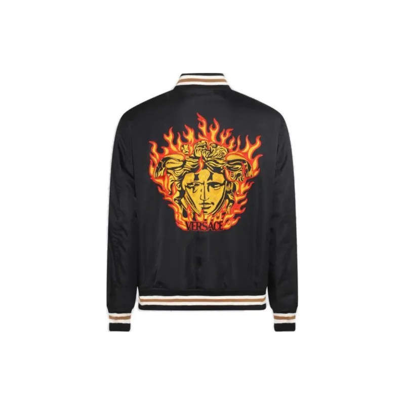 VERSACE Stripe-Detailed Buttoned Bomber Jacket-1