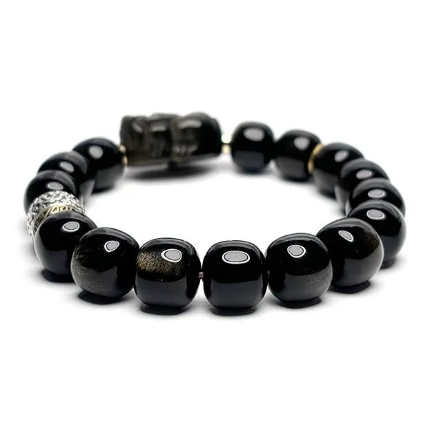MOUNTAINS AND MANS Obsidian Bracelets Unisex-2