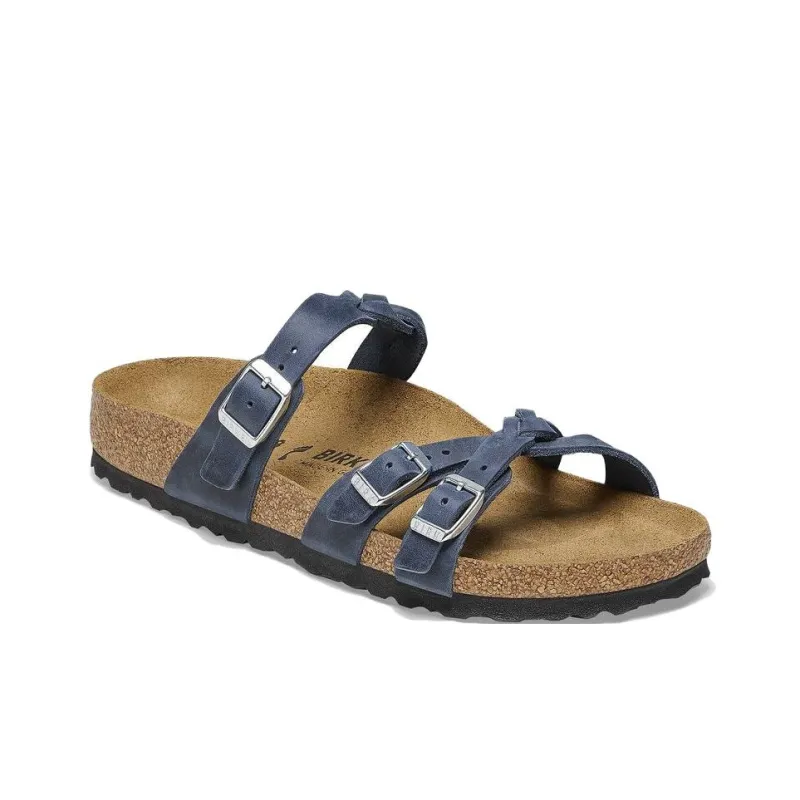 Birkenstock Franca Braided EVA Slip-Resistant Slide Slippers Women's Marine Blue Narrow Fit-2