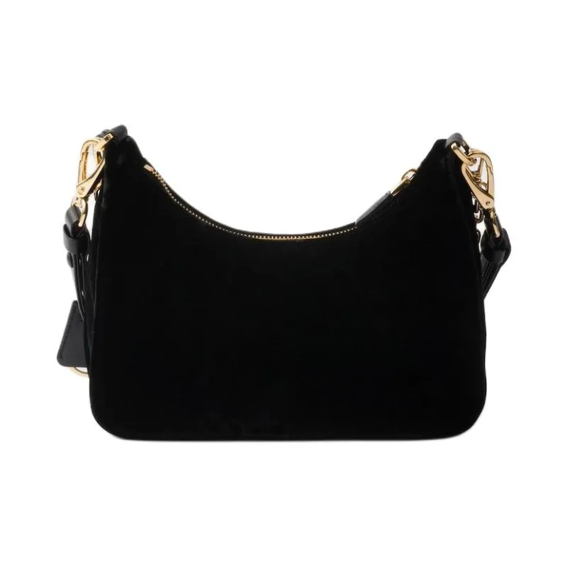 PRADA Velvet Handbag Shoulder Bag Mini Women's Black-4