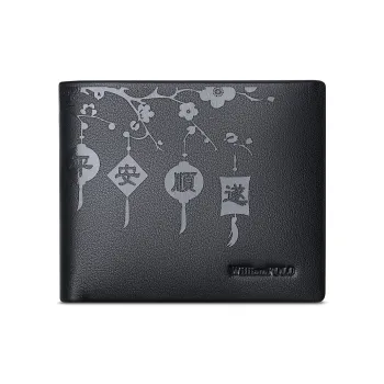 WilliamPOLO Cow Leather Wallet Regular Men's Black