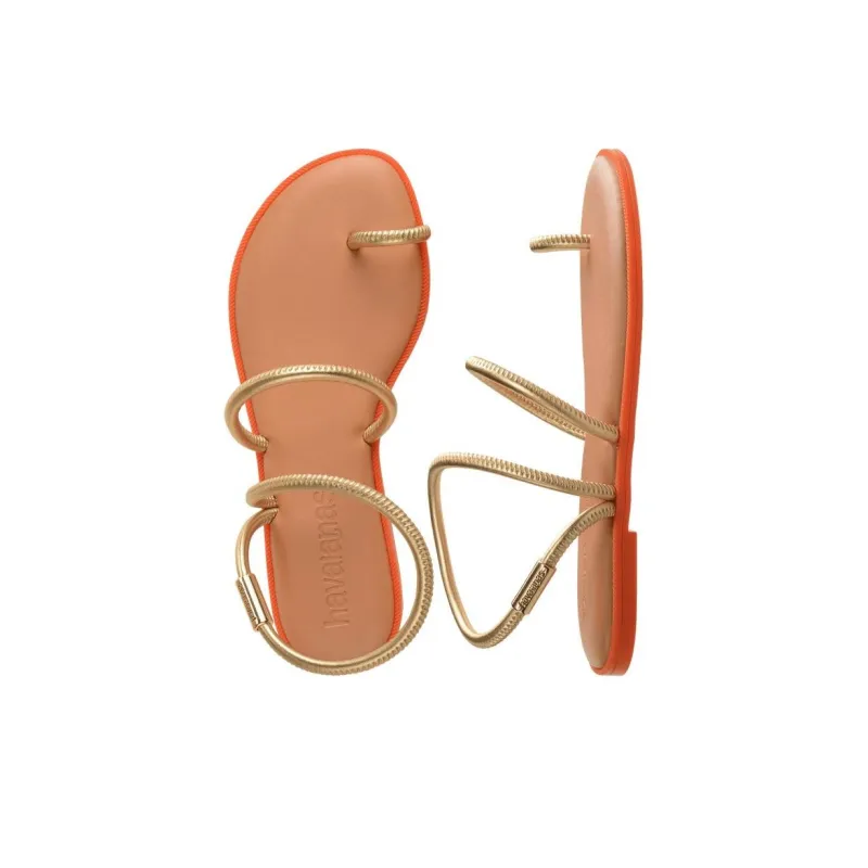 Havaianas Una Pitanga One Strap Sandals Women's Gold-5