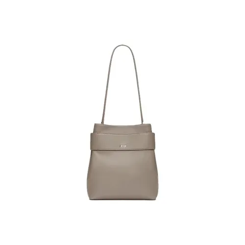 ZESH Medium Size Bucket Bag Shoulder Bag Niche Design Handheld Shoulder Bag Cow Leather Women's Multicolor