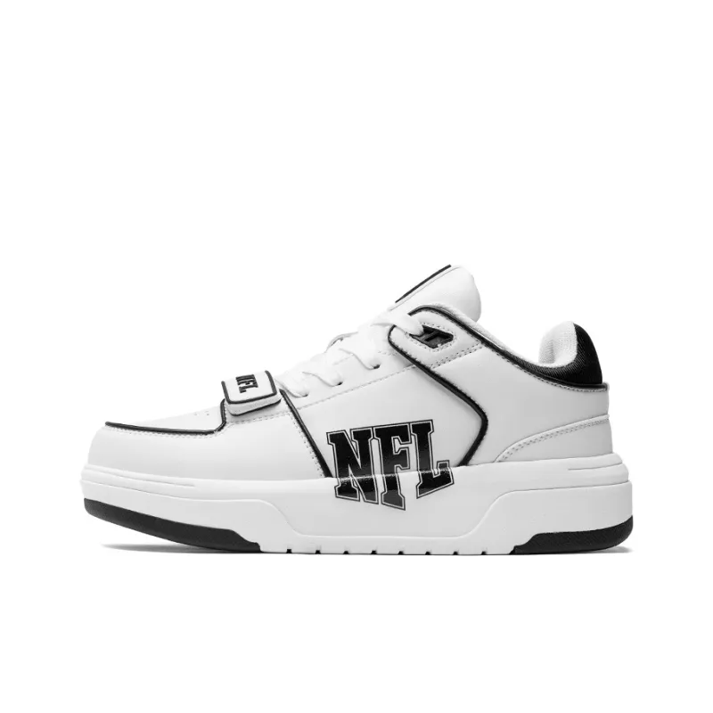 NFL College 1 OG Senior Shoes Low Top Skateboard Shoes Unisex Black Text On Black Background With White Accent-0