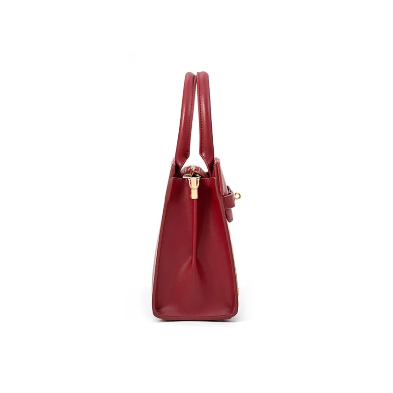 Vigno Synthetic Leather Shoulder Bag Crossbody Bag Handbag Medium Size Women's Red-18
