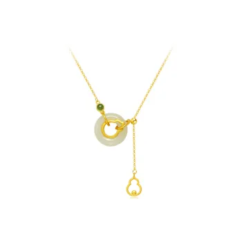 AGOVSKI Hetian Jade Necklaces Pale Greenish White Jade Women's