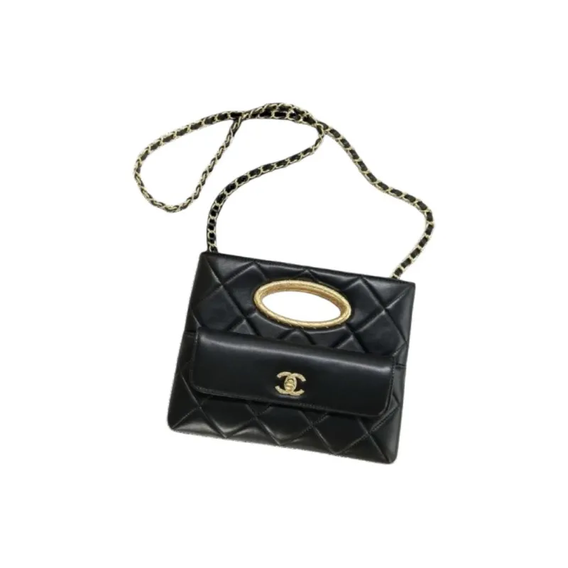 CHANEL Leather Shoulder Bag, Crossbody Bag, Handbag Women's Black-4