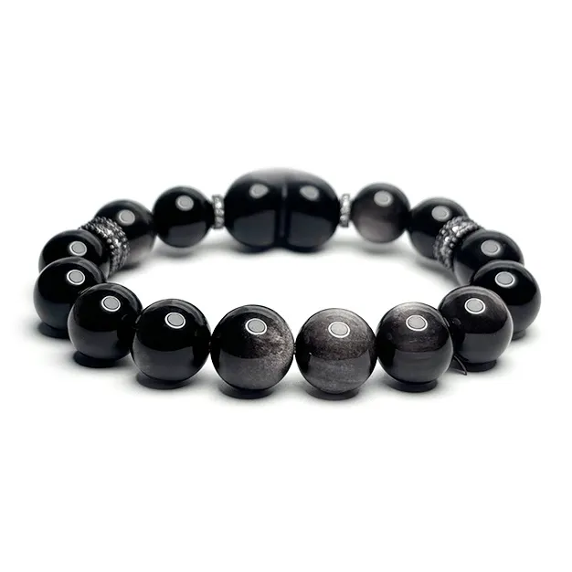 MOUNTAINS AND MANS Obsidian Bracelets Unisex-1