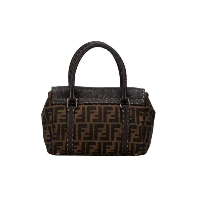 FENDI 2000-2010 Mini Zucca Canvas Selleria Linda Handbag-2