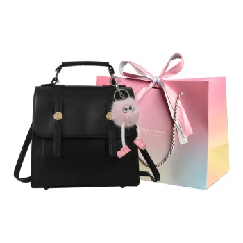 Aini Rabbit PU Backpack Regular Women's Black/Silver/Coffee