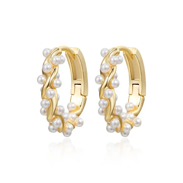 Yiru Alloy Round Bead Hoop Earrings, Stud Earrings, Ring Earrings, Earring Jewelry Accessories Women's-0