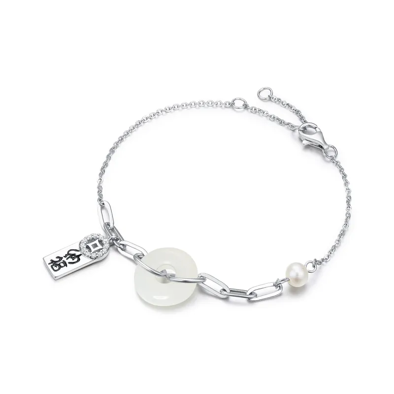 Jodie&Kevin Hetian Jade Bracelets White Jade/Pale Greenish White Jade Women's-0