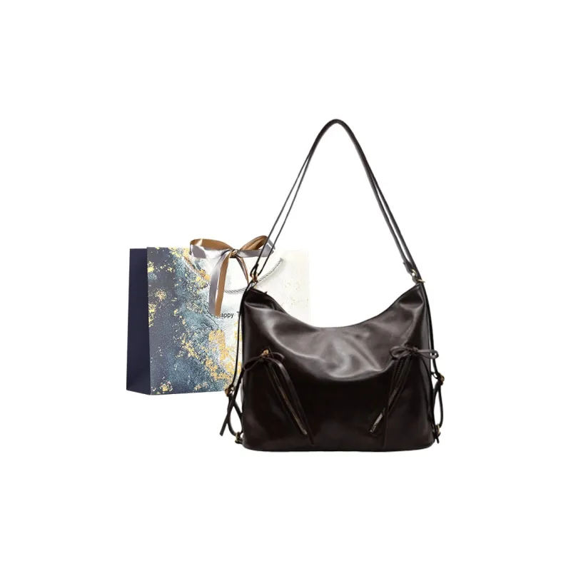Iman's House PU Tote Bag, Shopping Bag, Crossbody Bag, Double Shoulder Bag, Shoulder Bag Women's Brown/Coffee/Black-5