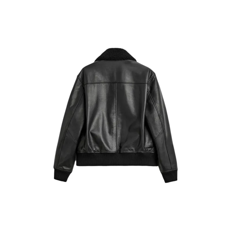ZARA Leather Jacket Men's Black-1