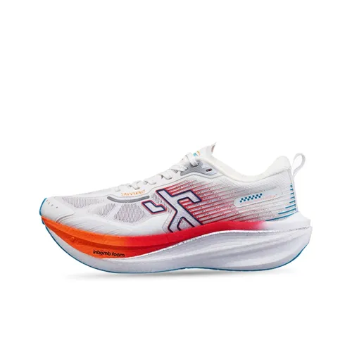 Dumb Cards Cushioning Rebound Wear Resistant Lightweight Slip Resistant Low Top Running Shoes Men's White Rose Red