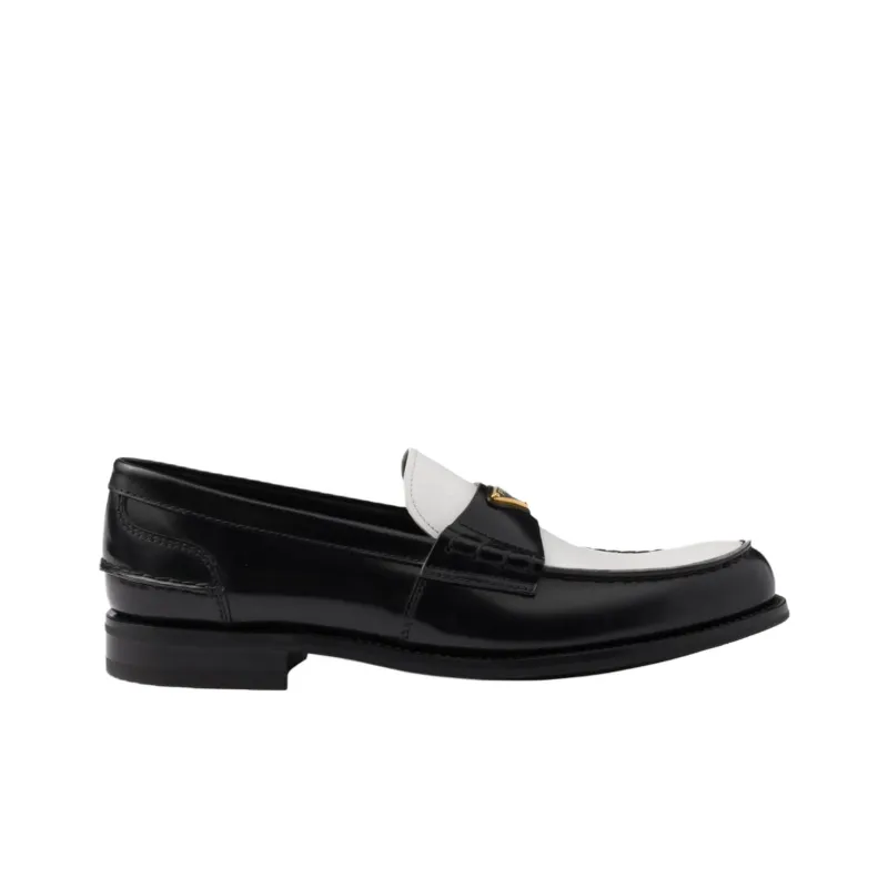 PRADA Loafers Men's Black White-1