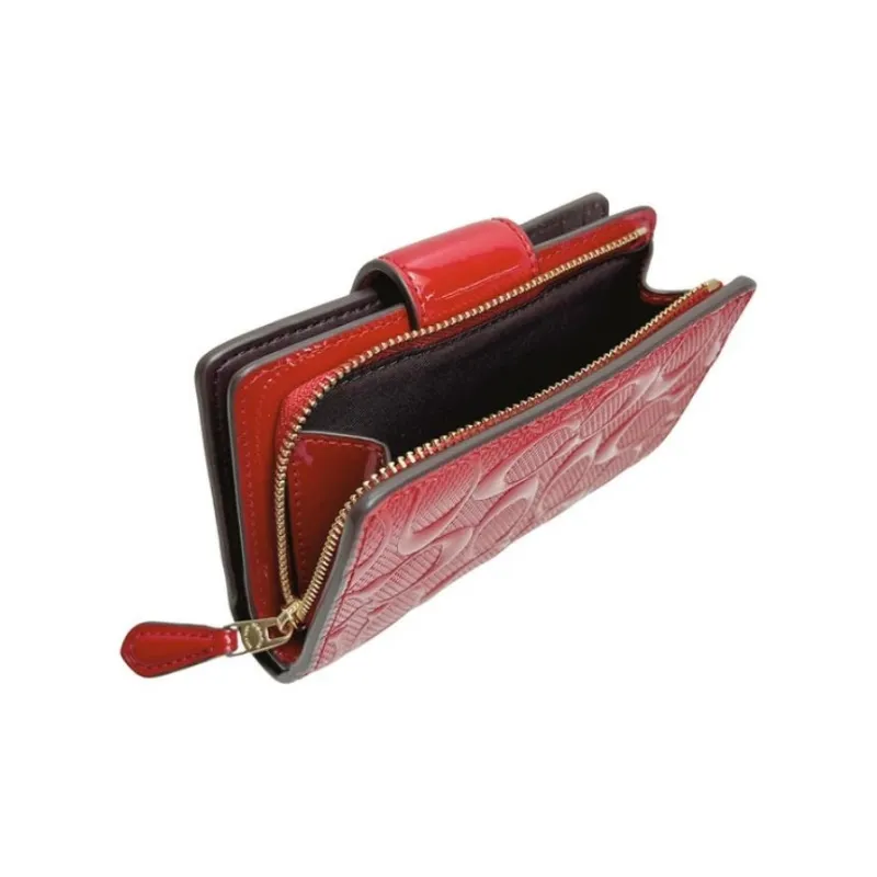 COACH Patent Leather Wallet Medium Size Women's Red-2