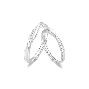 FANFRI Sterling Silver Rings Unisex Couple Birthday Gift For Anniversary