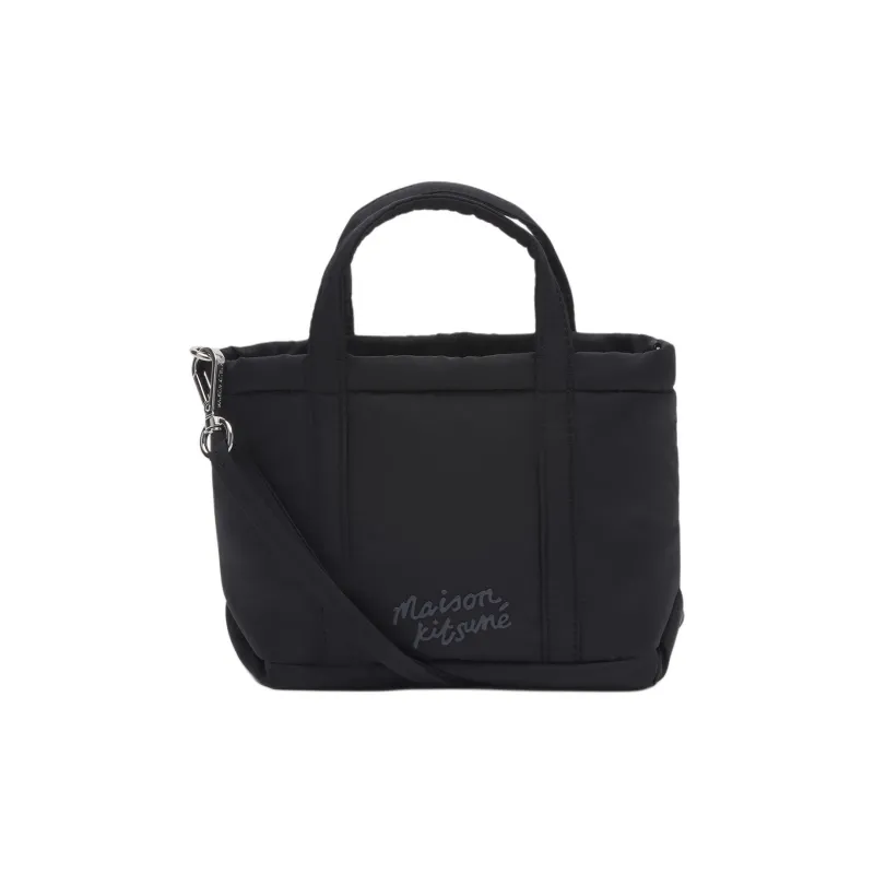 Maison Kitsune Nylon Tote Bag Shopping Bag Shoulder Bag Crossbody Bag Handbag Mini Women's Black-2