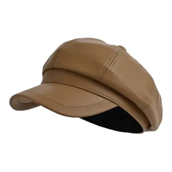 FREE RABBITⅡ Fashion Elegance Visible Face Small Leather Newsboy Cap Unisex