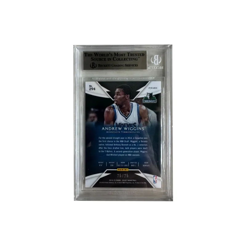 PANINI 2014 15 Select Andrew Wiggins, Rising Stars, Tie Dye/25 Edition BGS 9.5 Graded Cards 1 Pc-1