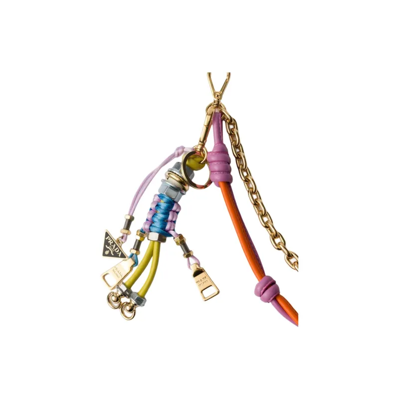 PRADA Metal Bag Shoulder Strap Women's Orange With Light Purple Accents-2