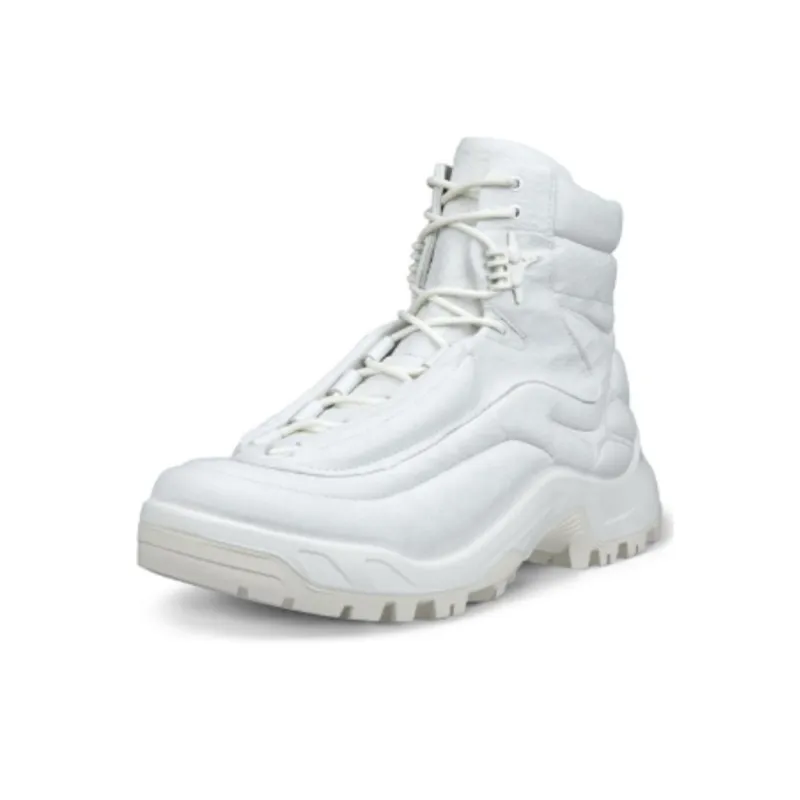 Ecco Off road Series Abrasion Resistant Rebound High Top Hiking Shoes Men's White-1