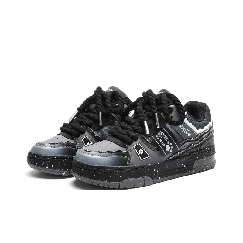 TALKING TOM Warm Coverage Height Increasing Wear-Resistant Slip-Resistant Low-Top Skateboard Shoes Unisex-2