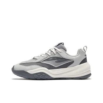 Erke Pudding Wear resistant And Lightweight Low Top Casual Shoes Men's Steel Gray White Dew Gray