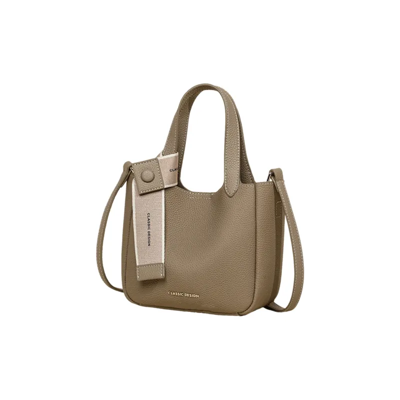 COMELY Cow Leather Patchwork Synthetic Leather Shoulder Bag Crossbody Bag Handbag Regular Women's Elephant Gray-1