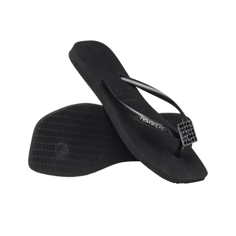 Havaianas Slim Abrasion-Resistant Flip Flops Women's Black-6