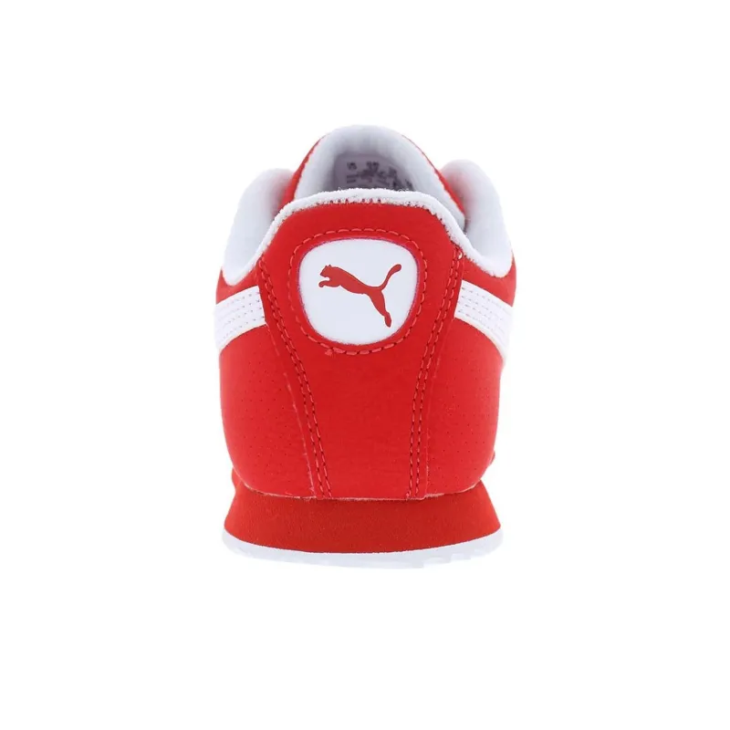 PUMA Roma Anti-Slip Wear-Resistant Low-Top Kids Lifestyle Shoes Red White Children Aged 3-7 Years Old-2