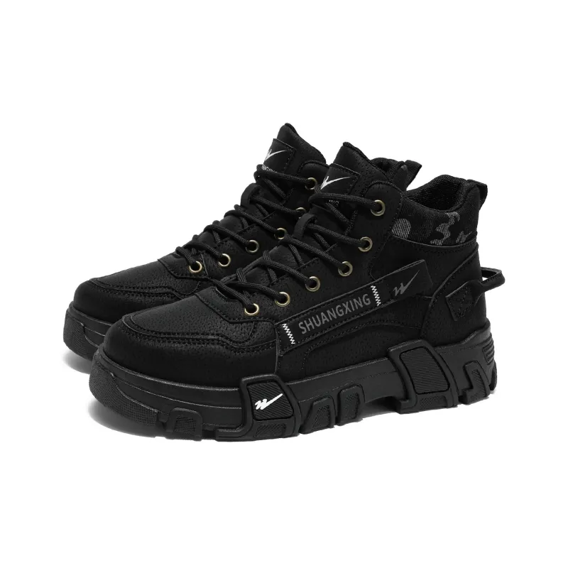 Binary Work Boots Men Mid Top Black-11