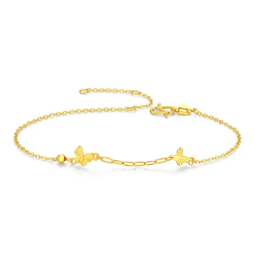AILISIZHUBAO Twin Butterfly Love, Luxury Dreamy Premium Elegance 5G Solid Gold 999 Fixed Price Gold Bracelet Women's
