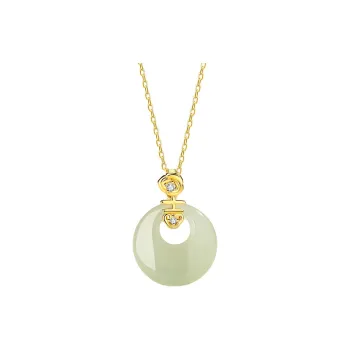 WEITIANXUAN Hetian Jade Necklaces Green Jade Women's