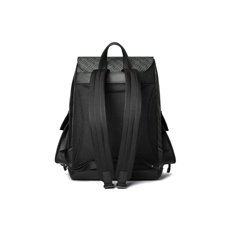 PIERRE CARDIN Cow Leather Backpack Tubas Men's Black & Gray-2