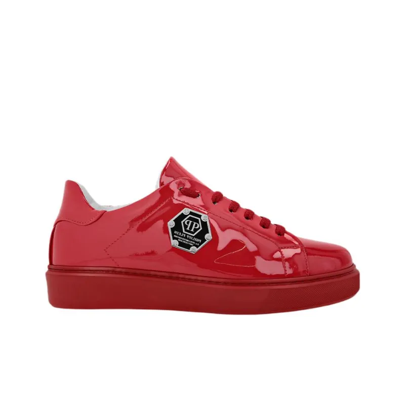 PHILIPP PLEIN Skateboard Shoes Women's Low-Top Red-1