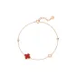 Black Agate Four-Leaf Clover Bracelet