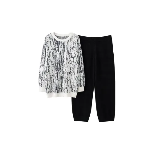 WANANNI Pajama Set Women's Black White