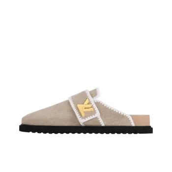 LOUIS VUITTON Cosy Comfort Closed Toe Slippers Women's Beige
