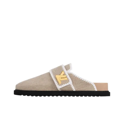 LOUIS VUITTON Cosy Comfort Closed Toe Slippers Women's Beige