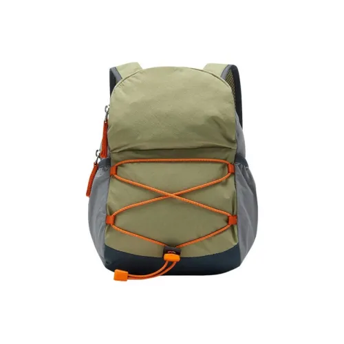 Anta Washable Fabric Patchwork With PU Backpack Regular Unisex Mung Bean