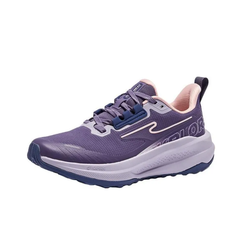 Erke Cushioned Slip-Resistant Rebound Low-Top Running Shoes Women's Purple Pink-1