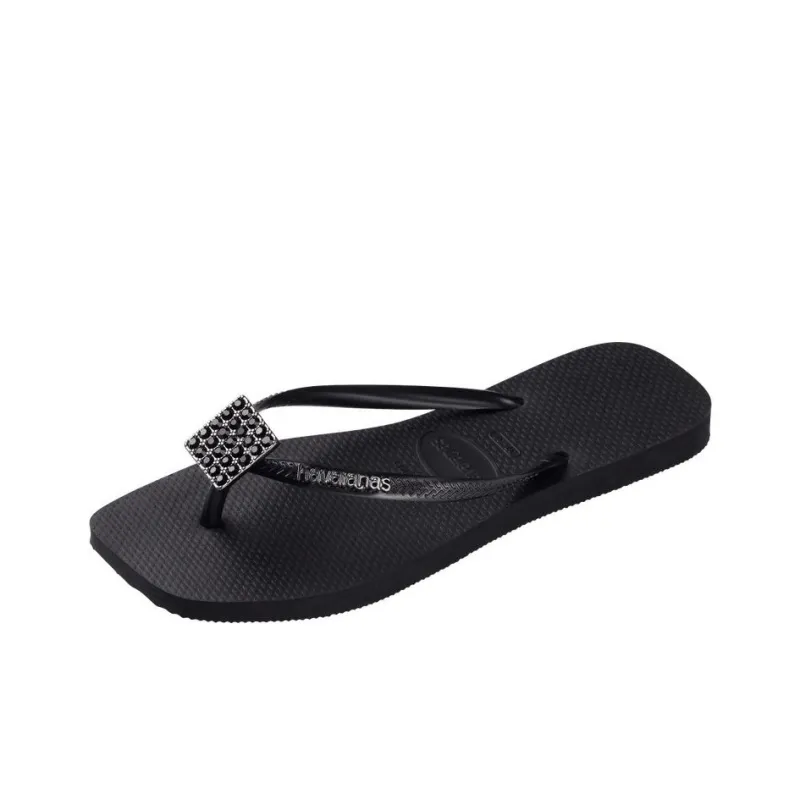 Havaianas Slim Abrasion-Resistant Flip Flops Women's Black-3