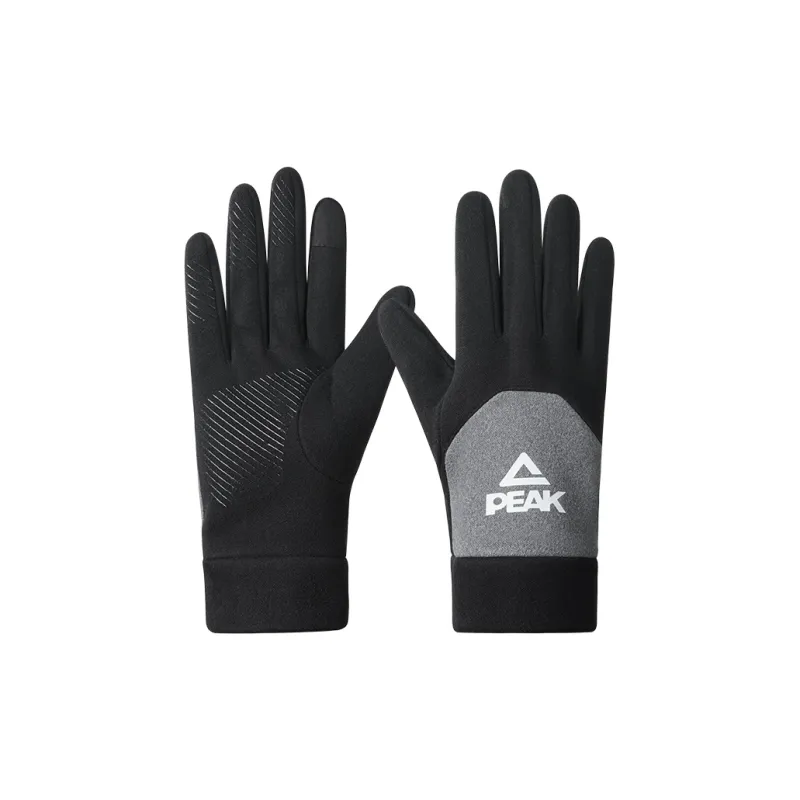 PEAK Polyester Elastane Knit Gloves Unisex Pink Black Gray Tricolor-1