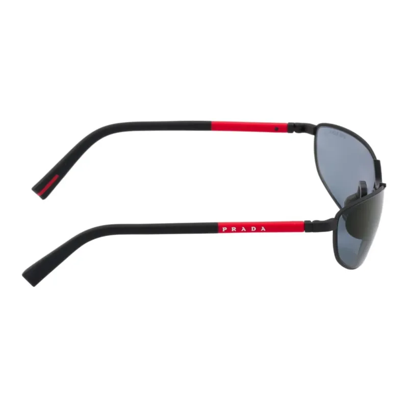 PRADA Metal Irregular Shape Sunglasses Men's Black-2