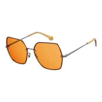 Polaroid Steel Irregular Shape Sunglasses Women's Orange