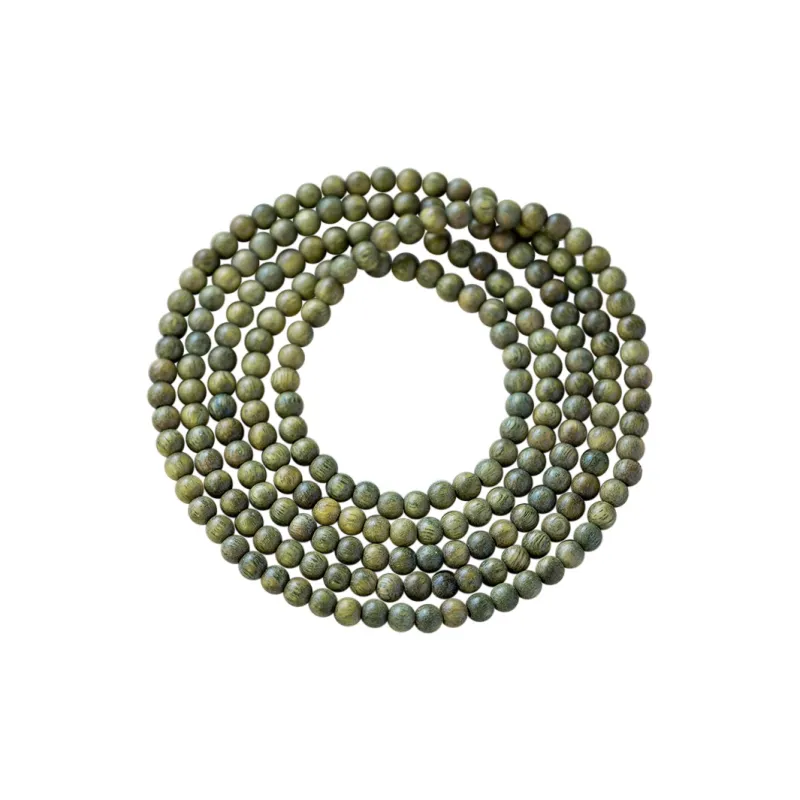 GUMUJIANG Green Sandalwood Beaded Bracelet Buddhist Bead Bracelet Women's-8