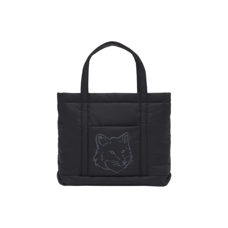 Maison Kitsune Nylon Down Tote Bag Shopping Bag Handbag Medium Size Women's Black-0