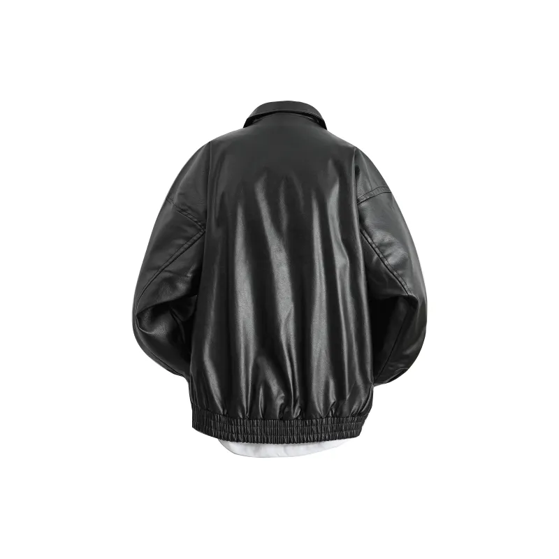 LIVINGTOWN Leather Jacket Unisex Black-2